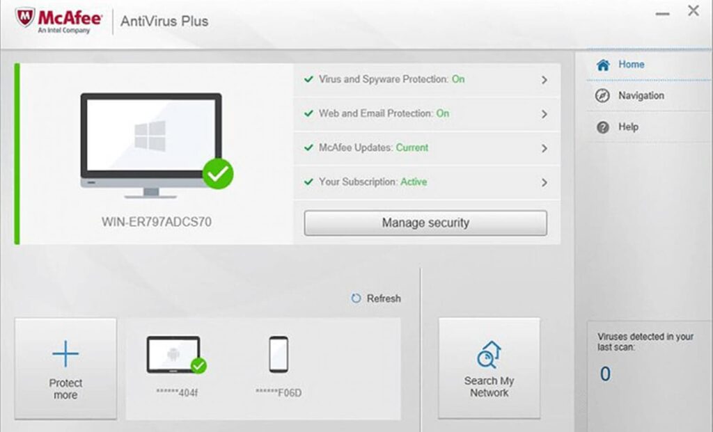McAfee Total Protection Security features and multi-device support