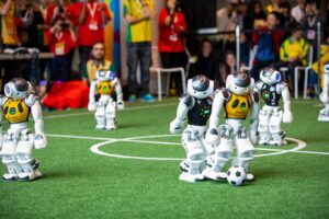 AI robots play soccer